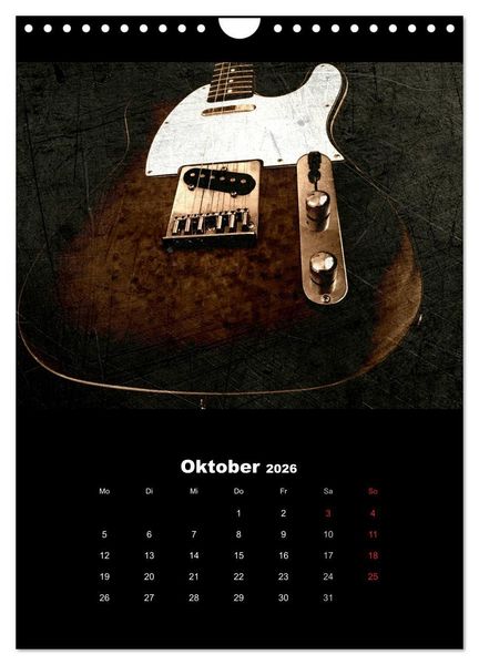 Produktbild: Vintage Gitarren (Wandkalender 2026 DIN A4 hoch), CALVENDO Monatskalender