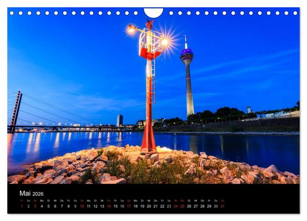 Produktbild: D&uuml;sseldorf bei Nacht (Wandkalender 2026 DIN A4 quer), CALVENDO Monatskalender
