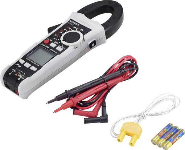 Produktbild: VOLTCRAFT VC-740 E Stromzange, Hand-Multimeter digital Spritzwassergesch&uuml;tzt (IP54) CAT IV 600 V Anzeige (Counts): 6000