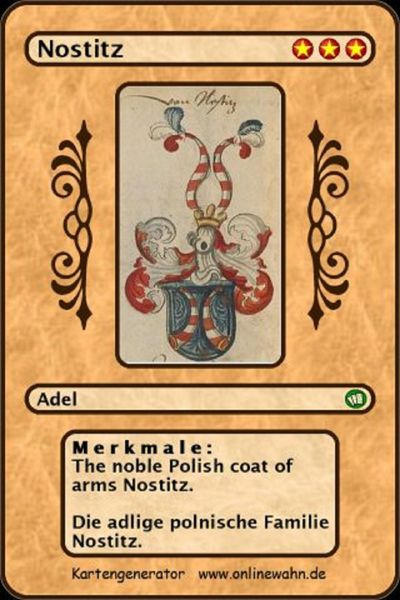 Produktbild: The noble Polish coat of arms Nostitz. Die adlige polnische Familie Nostitz.