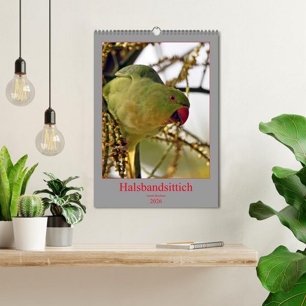 Produktbild: Halsbandsittich (Wandkalender 2026 DIN A3 hoch), CALVENDO Monatskalender