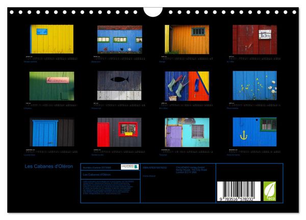 Produktbild: Les Cabanes d'Ol&eacute;ron (Calendrier mural 2026 DIN A4 vertical), CALVENDO calendrier mensuel
