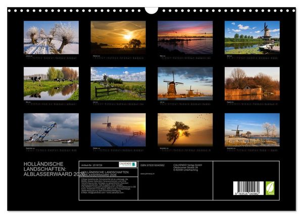 Produktbild: HOLL&Auml;NDISCHE LANDSCHAFTEN: ALBLASSERWAARD 2026 (Wandkalender 2026 DIN A3 quer), CALVENDO Monatskalender