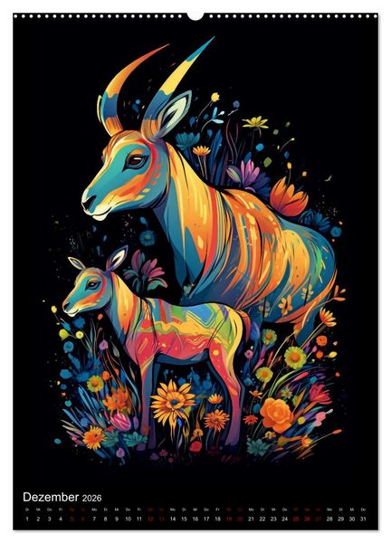 Produktbild: Afrikanische Tierfamilien (Wandkalender 2026 DIN A2 hoch), CALVENDO Monatskalender