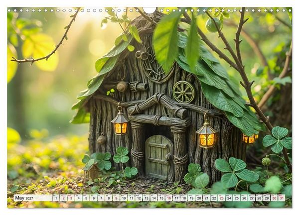 Produktbild: Where the Fairies Dwell - A year of hidden forest homes and gentle magic (Wall Calendar 2027 DIN A3 landscape), CALVENDO 12 Month Wall Calendar