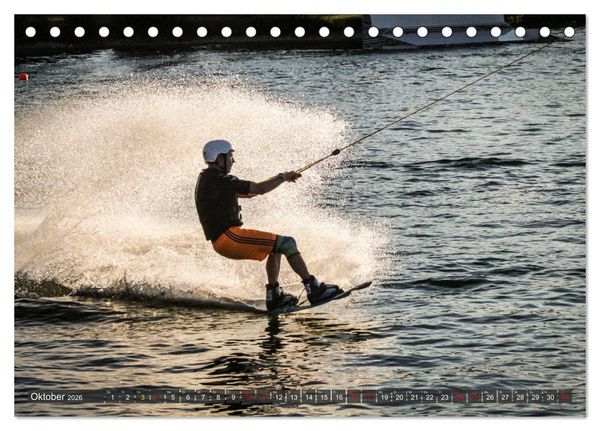 Produktbild: Wakeboarding - make water burn (Tischkalender 2026 DIN A5 quer), CALVENDO Monatskalender