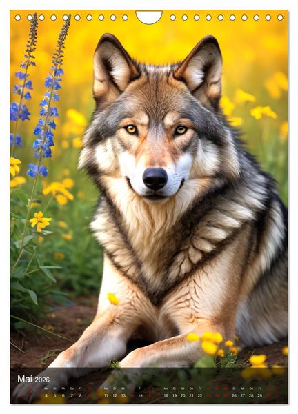 Produktbild: Der Wolf - Sehnsucht Freiheit Kraft (Wandkalender 2026 DIN A4 hoch), CALVENDO Monatskalender