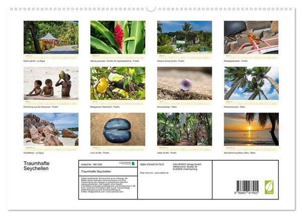 Produktbild: Traumhafte Seychellen (hochwertiger Premium Wandkalender 2026 DIN A2 quer), Kunstdruck in Hochglanz