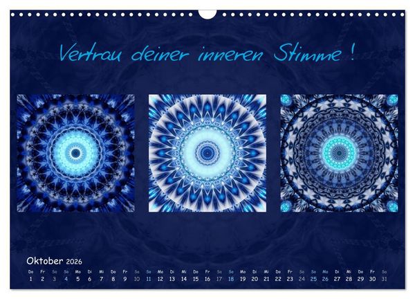 Produktbild: Mandala Trilogien (Wandkalender 2026 DIN A3 quer), CALVENDO Monatskalender