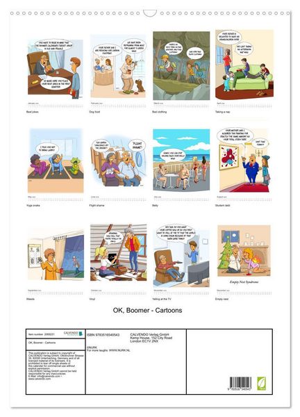 Produktbild: OK, Boomer - Cartoons (Wall Calendar 2026 DIN A2 portrait), CALVENDO 12 Month Wall Calendar