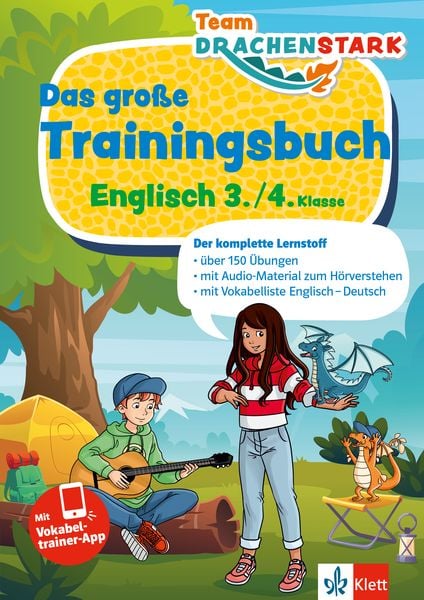 Produktbild: Klett Team Drachenstark: Das gro&szlig;e Trainingsbuch Englisch 3./4. Klasse