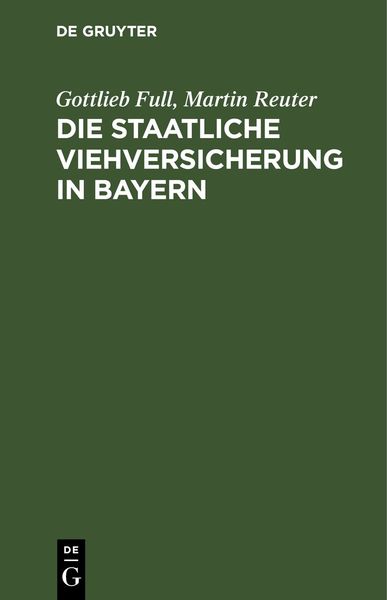 Produktbild: Die staatliche Viehversicherung in Bayern