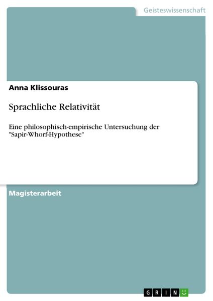 Produktbild: Sprachliche Relativit&auml;t