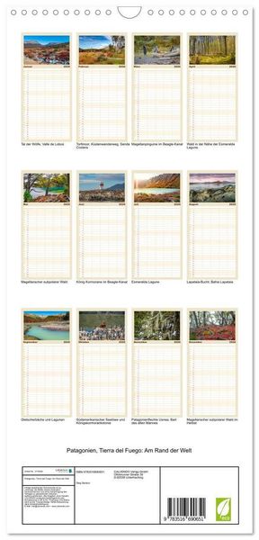 Produktbild: Familienplaner 2026 - Patagonien, Tierra del Fuego: Am Rand der Welt mit 5 Spalten (Wandkalender, 21 x 45 cm) CALVENDO
