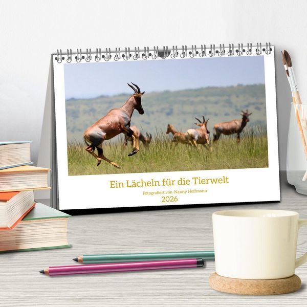 Produktbild: Ein L&auml;cheln f&uuml;r die Tierwelt (Tischkalender 2026 DIN A5 quer), CALVENDO Monatskalender