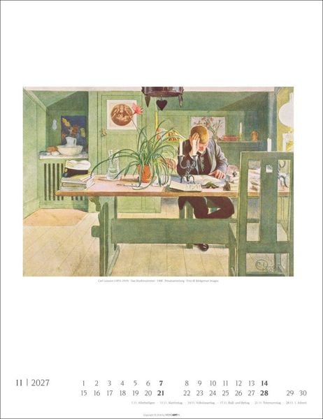 Produktbild: Carl Larsson Kalender 2027