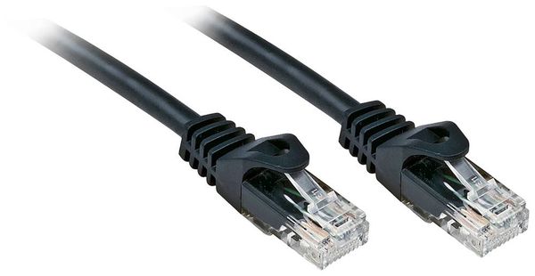 Produktbild: LINDY 48195 RJ45 Patchkabel CAT 6 U/UTP 5.00m Schwarz 1St.