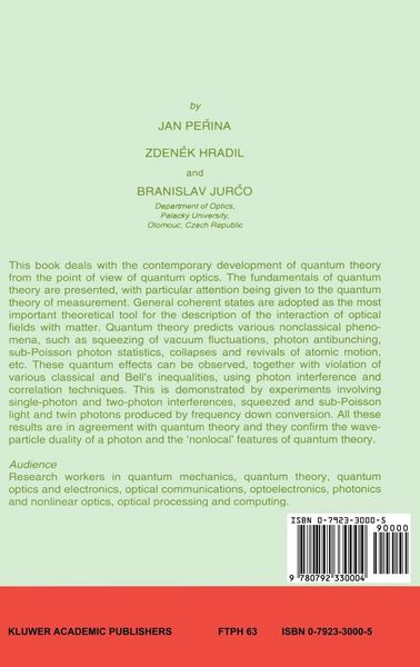 Produktbild: Quantum Optics and Fundamentals of Physics