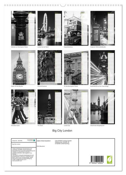 Produktbild: Big City London (hochwertiger Premium Wandkalender 2026 DIN A2 hoch), Kunstdruck in Hochglanz