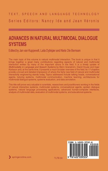 Produktbild: Advances in Natural Multimodal Dialogue Systems