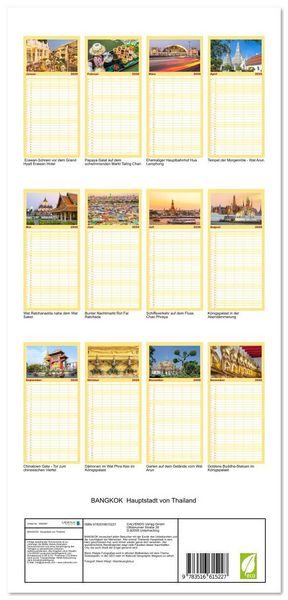 Produktbild: Familienplaner 2026 - BANGKOK Hauptstadt von Thailand mit 5 Spalten (Wandkalender, 21 x 45 cm) CALVENDO