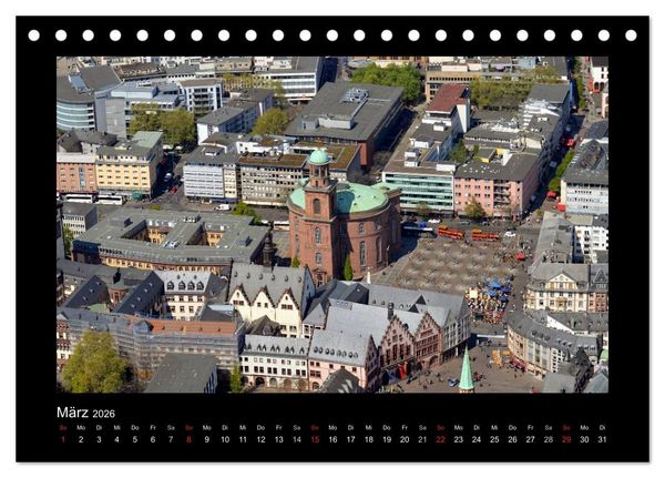 Produktbild: &uuml;ber den D&auml;chern von FRANKFURT (Tischkalender 2026 DIN A5 quer), CALVENDO Monatskalender