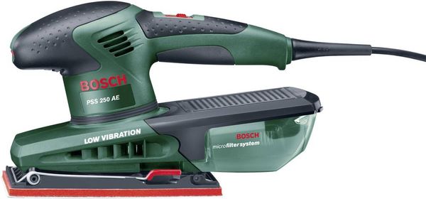 Produktbild: Bosch Home and Garden PSS 250 AE 0603340200 Schwingschleifer inkl. Koffer 250W 93 x 185mm