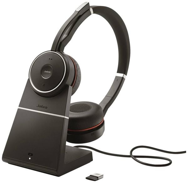 Jabra Evolve 75 Second Edition - UC Telefon On Ear Headset Funk, Bluetooth®, kabelgebunden Stereo Schwar