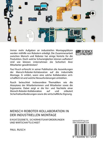 Produktbild: Mensch-Roboter-Kollaboration in der industriellen Montage. Einsatzgebiete, Sicherheitsanforderungen und Wirtschaftlichkeit