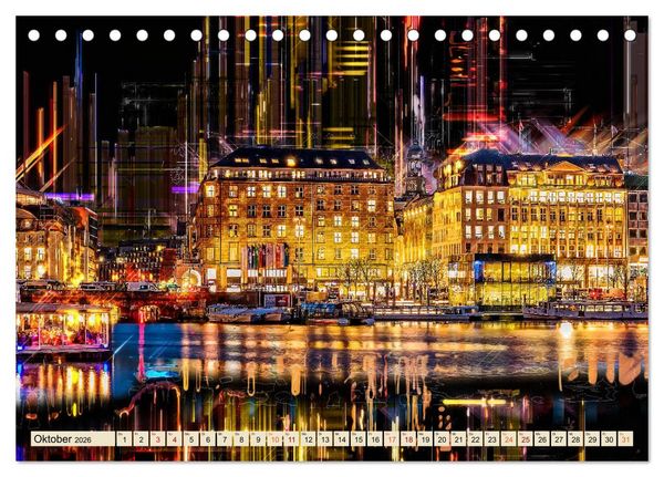 Produktbild: Hamburg abstrakt (Tischkalender 2026 DIN A5 quer), CALVENDO Monatskalender