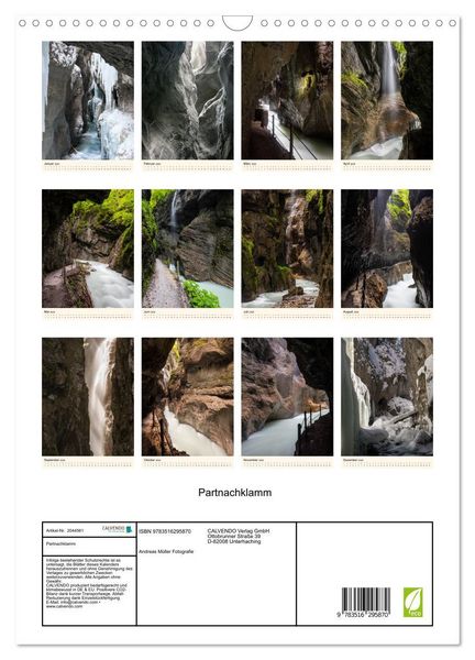 Produktbild: Partnachklamm (Wandkalender 2026 DIN A3 hoch), CALVENDO Monatskalender