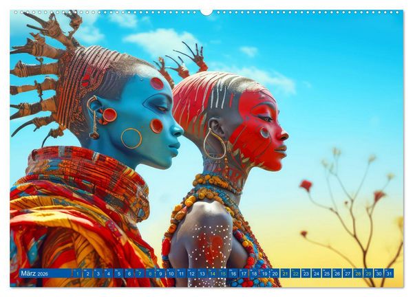 Produktbild: Surrealistische Bilder - Inspiriert von den Massai (Wandkalender 2026 DIN A2 quer), CALVENDO Monatskalender