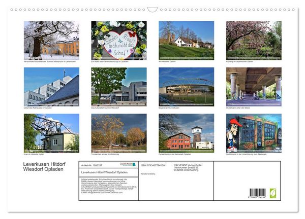 Produktbild: Leverkusen Hitdorf Wiesdorf Opladen (Wandkalender 2026 DIN A2 quer), CALVENDO Monatskalender