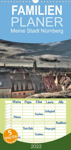 Produktbild: Familienplaner Meine Stadt N&uuml;rnberg (Wandkalender 2022 , 21 cm x 45 cm, hoch)