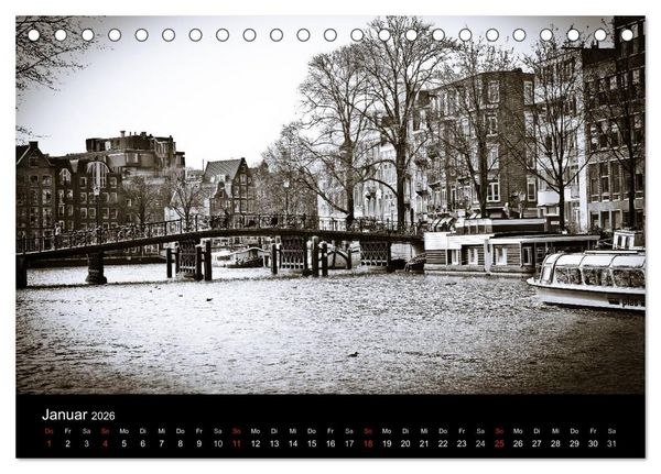 Produktbild: Amsterdam 2026 (Tischkalender 2026 DIN A5 quer), CALVENDO Monatskalender