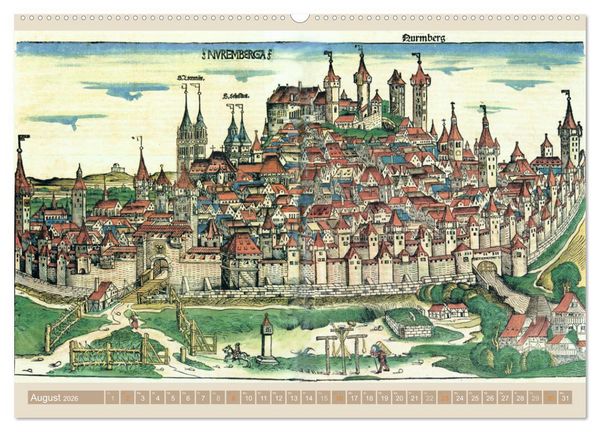 Produktbild: St&auml;dte mit Geschichte: Historische Zeichnungen, Stiche, Drucke (Wandkalender 2026 DIN A2 quer), CALVENDO Monatskalender
