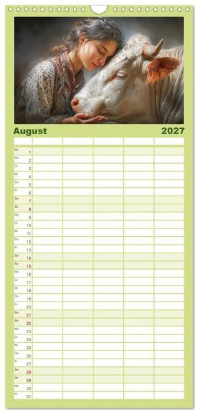 Produktbild: Familienplaner 2027 - Mensch und Tier. Momente voller W&auml;rme, Vertrauen und Respekt mit 5 Spalten (Wandkalender, 21 x 45 cm) CALVENDO