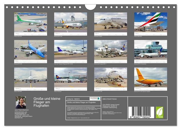 Produktbild: Gro&szlig;e und kleine Flieger am Flughafen (Wandkalender 2026 DIN A4 quer), CALVENDO Monatskalender