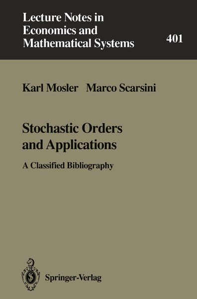 Produktbild: Stochastic Orders and Applications