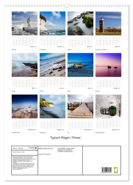 Produktbild: Typisch R&uuml;gen / Planer (Wandkalender 2026 DIN A2 hoch), CALVENDO Monatskalender