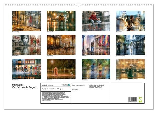 Produktbild: Pluviophil - Verr&uuml;ckt nach Regen (Wandkalender 2027 DIN A2 quer), CALVENDO Monatskalender