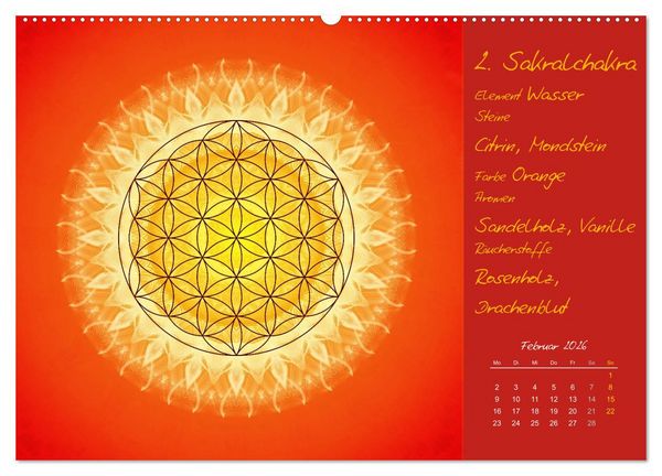 Produktbild: Kleine Chakrenlehre (Wandkalender 2026 DIN A2 quer), CALVENDO Monatskalender