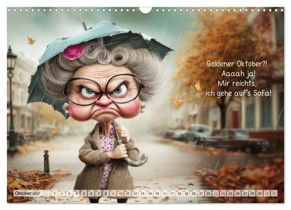 Produktbild: OmaPower (Wandkalender 2027 DIN A3 quer), CALVENDO Monatskalender