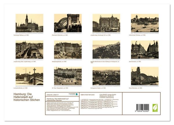 Produktbild: Hamburg: Die Hafenstadt auf historischen Stichen (hochwertiger Premium Wandkalender 2026 DIN A2 quer), Kunstdruck in Hochglanz