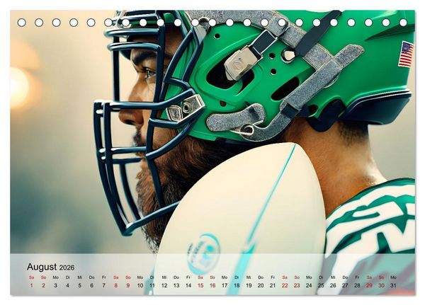 Produktbild: American Football - im Team zum Sieg (Tischkalender 2026 DIN A5 quer), CALVENDO Monatskalender