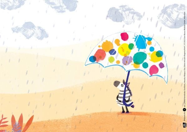 Produktbild: Das Zebra mit dem Regenschirm. Kamishibai Bildkartenset