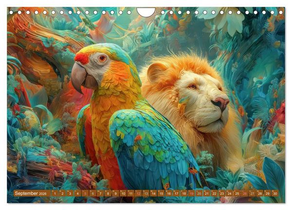 Produktbild: Dschungelzauber - Kunstvolle Werke (Wandkalender 2026 DIN A4 quer), CALVENDO Monatskalender