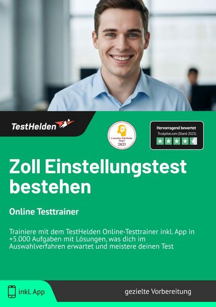 Zoll Einstellungstest bestehen, Taschenbuch von Tom Wenk, TestHelden, 978-3-9881726-5-5