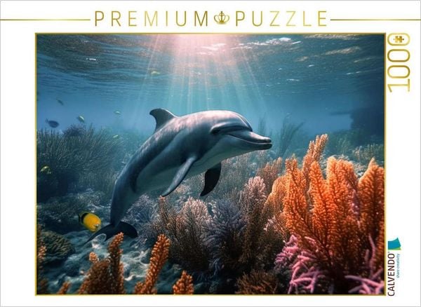 Produktbild: CALVENDO Puzzle Delfine, am Meeresgrund | 1000 Teile Lege-Gr&ouml;&szlig;e 64x48cm Foto-Puzzle f&uuml;r gl&uuml;ckliche Stunden