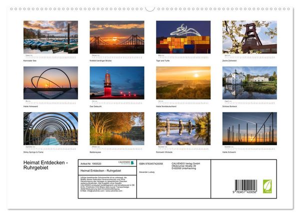 Produktbild: Heimat Entdecken - Ruhrgebiet (hochwertiger Premium Wandkalender 2026 DIN A2 quer), Kunstdruck in Hochglanz